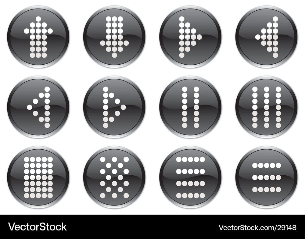 Matrix Icon Set - Pixel Display Symbols Vector Image