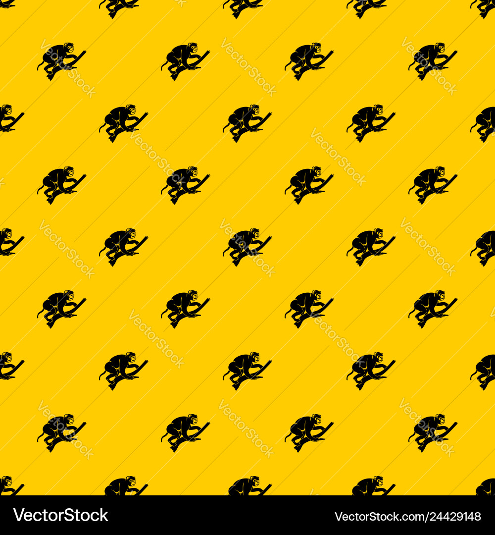 Monkey is climbing up on a tree pattern Vector Image