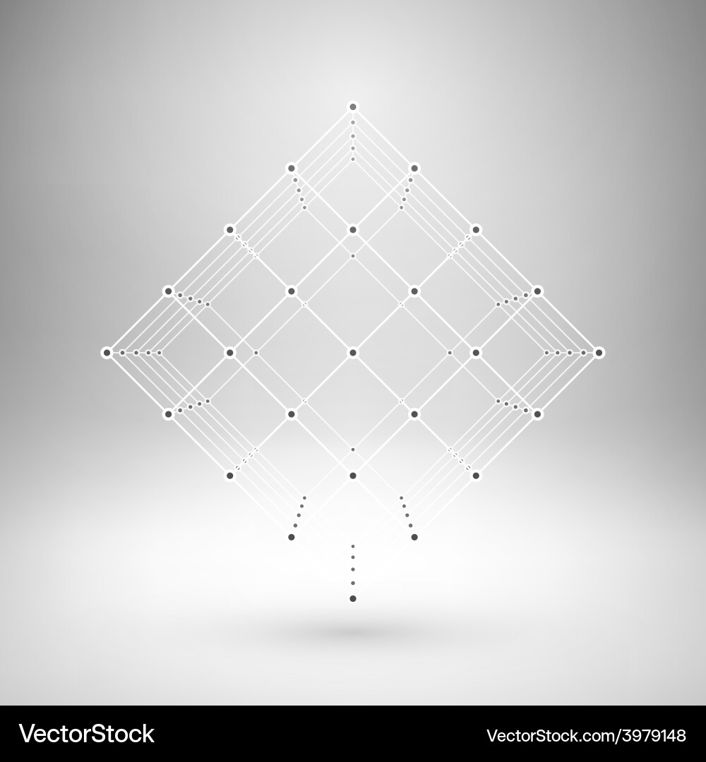 Polygonal Wireframe Cube vector image