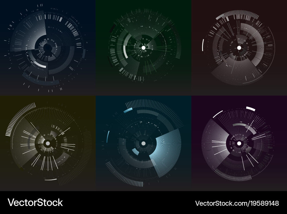 Set of futuristic interface elements Vector Image