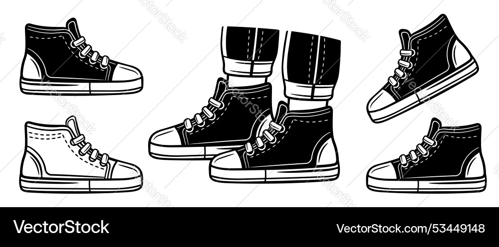 Sneakers Schuh Sport Gummischuhe Schuhe Wanderschuhe Sneakers Schuh Sport Gummischuhe Schuhe Wanderschuhe vektorbild