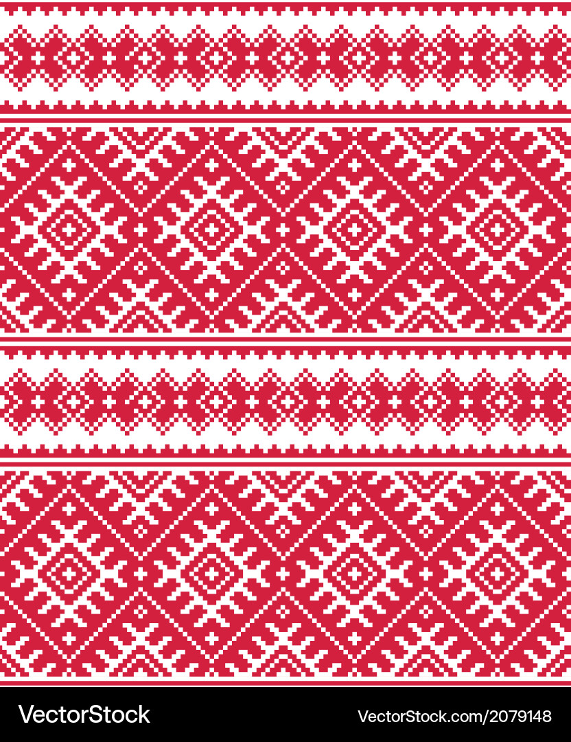 Ukrainian Folk Embroidery Pattern Vector Image
