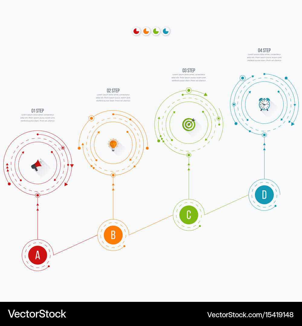 Workflow Infographic Template - Circular Options Vector Image