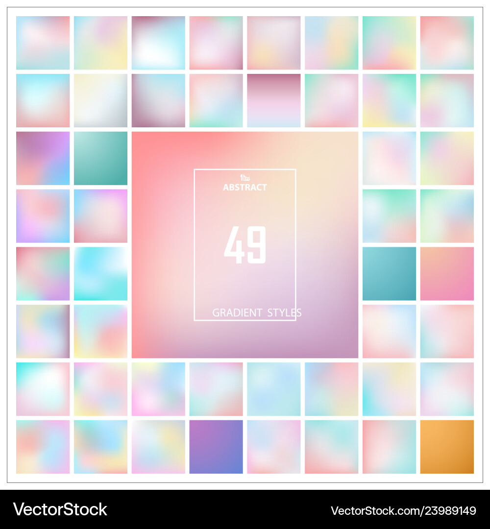 Abstract colorful gradient background set pattern Abstract colorful gradient background set pattern vector image