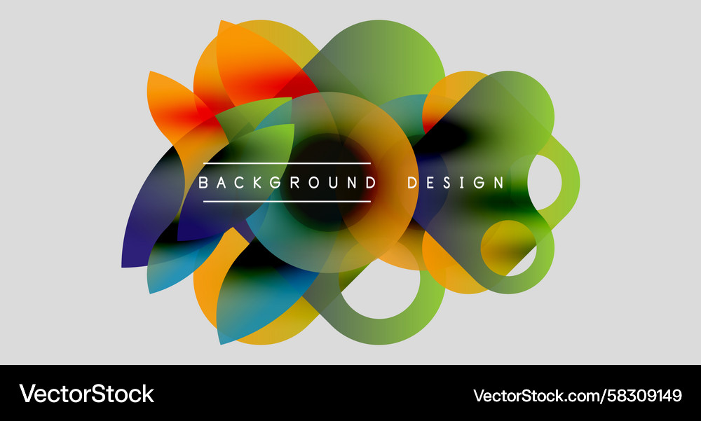 Abstract colorful shapes overlap creating dynamic Vector Image