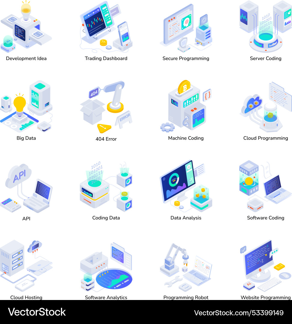 Basic rgblatest collection of software engineering Vector Image