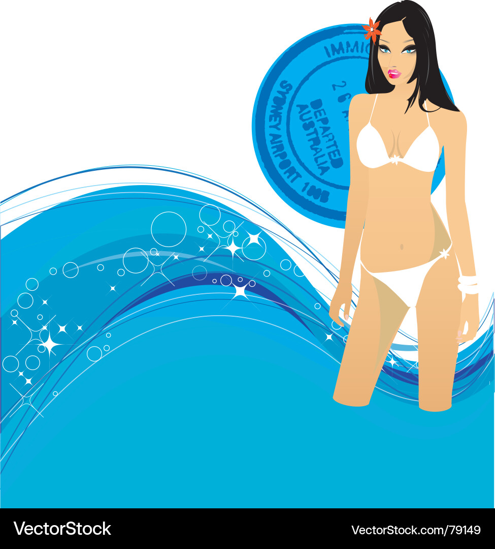 Beach Beauty Swimsuit Vector Image