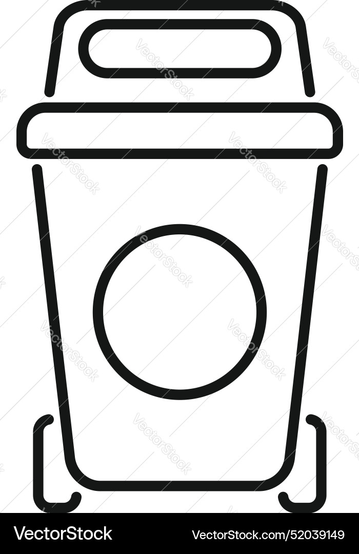 Large trash can with wheels and handle icon Large trash can with wheels and handle icon vector image