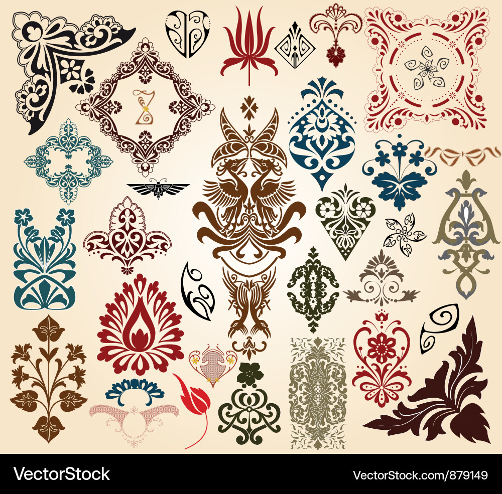 Ornate Decorative Elements Vector Image