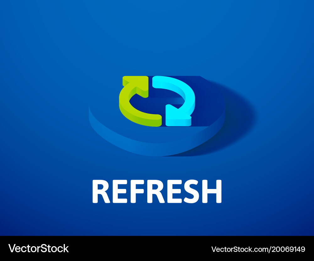 Refresh isometric icon isolated on color vector image