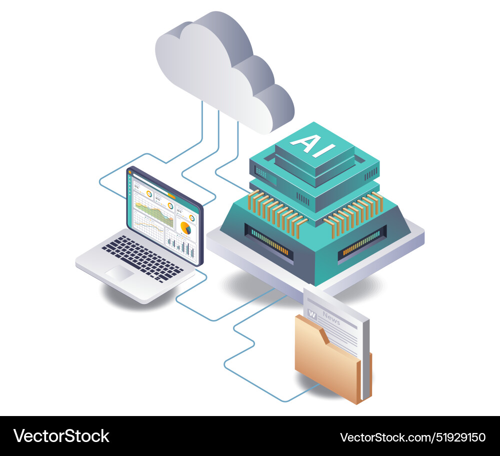 Artificial intelligence system for server data Artificial intelligence system for server data vector image