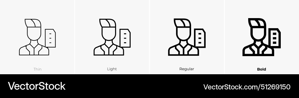 Content managing icon thin light regular and bold Vector Image