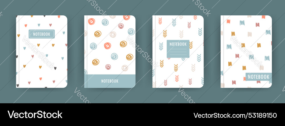 Cover-Seite Notizbuch Sammlung Vorlagen Cover-Seite Notizbuch Sammlung Vorlagen vektorbild