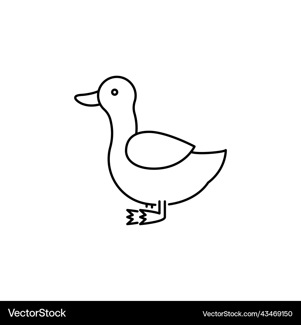 Duck farm animal linear icon Vector Image