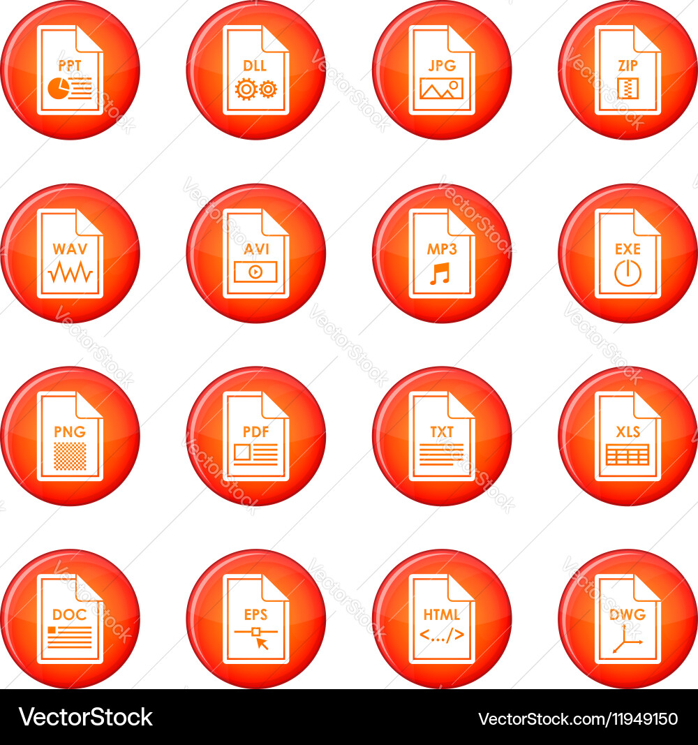 File format icons set Vector Image