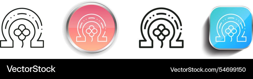 Horseshoe icon thin linear regular and button vector image