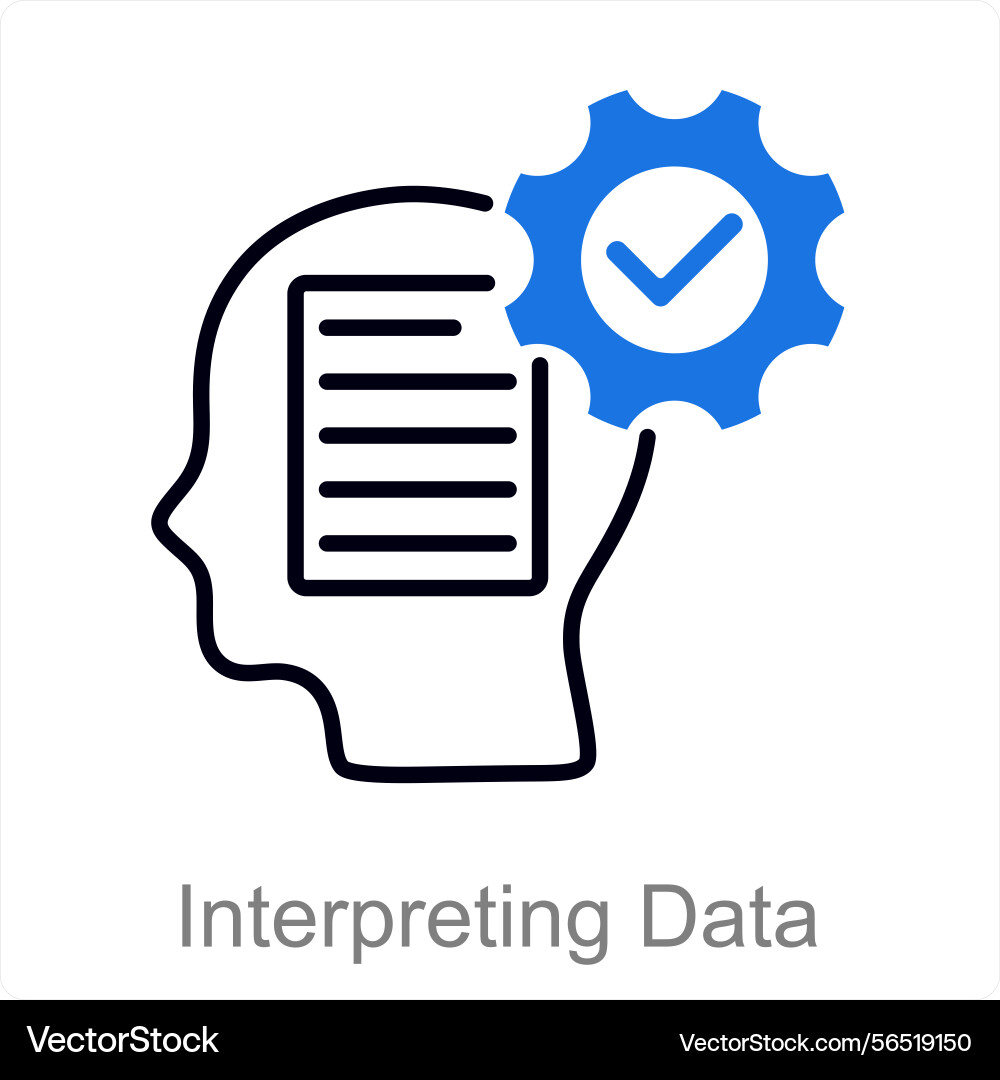 Interpreting data and diagram icon concept Vector Image
