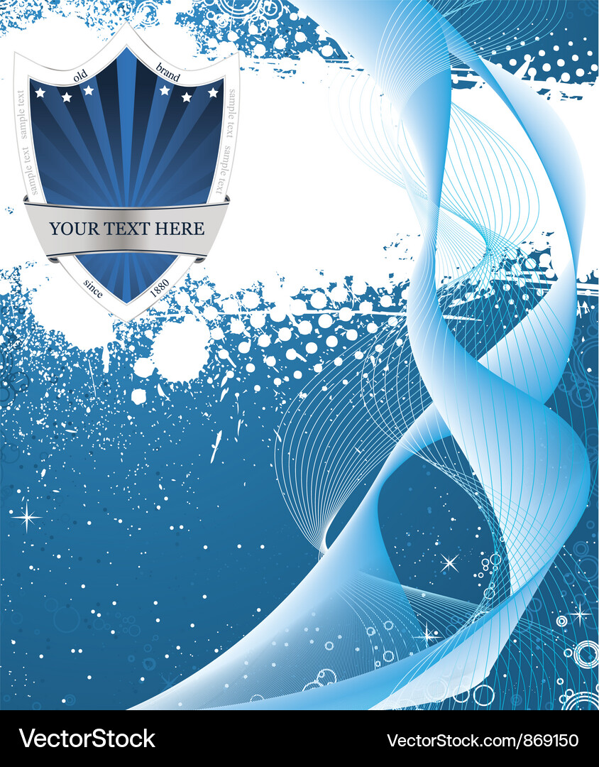 Label with waves Vector Image