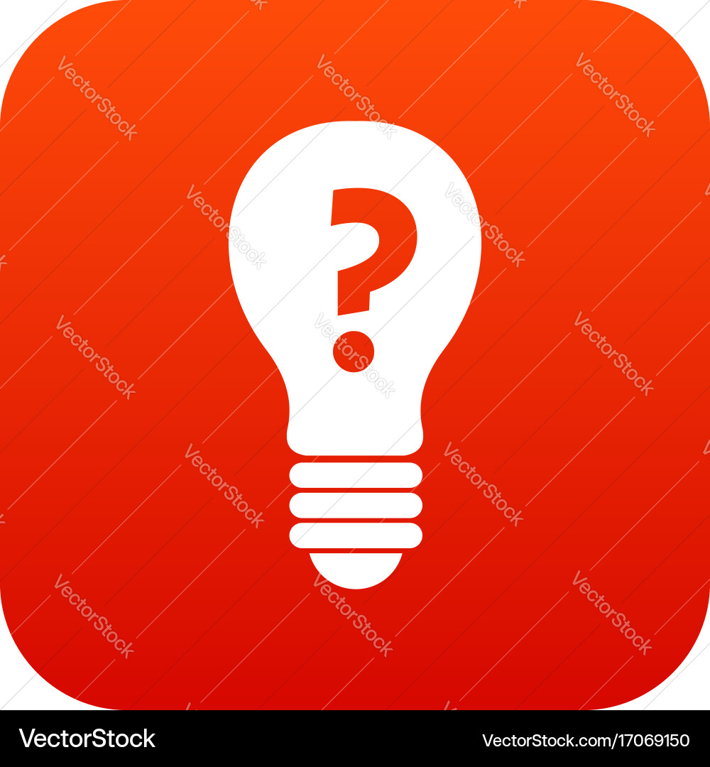 Light bulb with question mark inside icon digital vector image