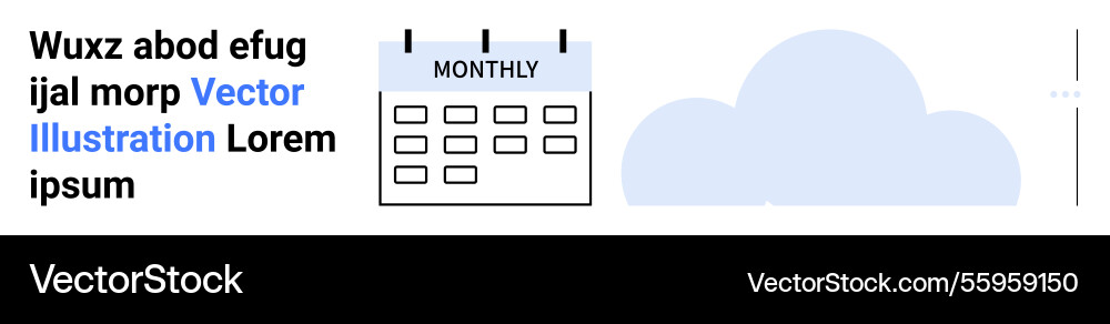 Monthly calendar with cloud graphics representing Monthly calendar with cloud graphics representing vector image