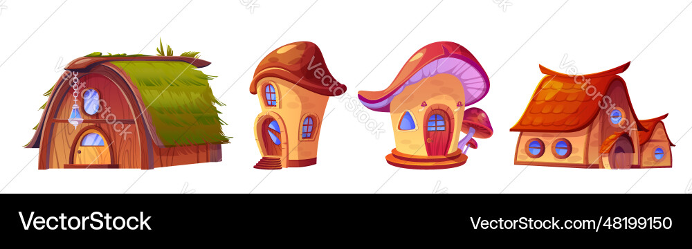 Märchen Fantasie Cartoon Häuser und Ferienhäuser Märchen Fantasie Cartoon Häuser und Ferienhäuser vektorbild