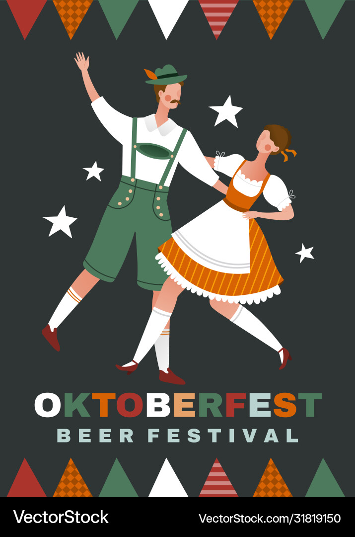 Oktoberfest Couple Dancing Vector Image