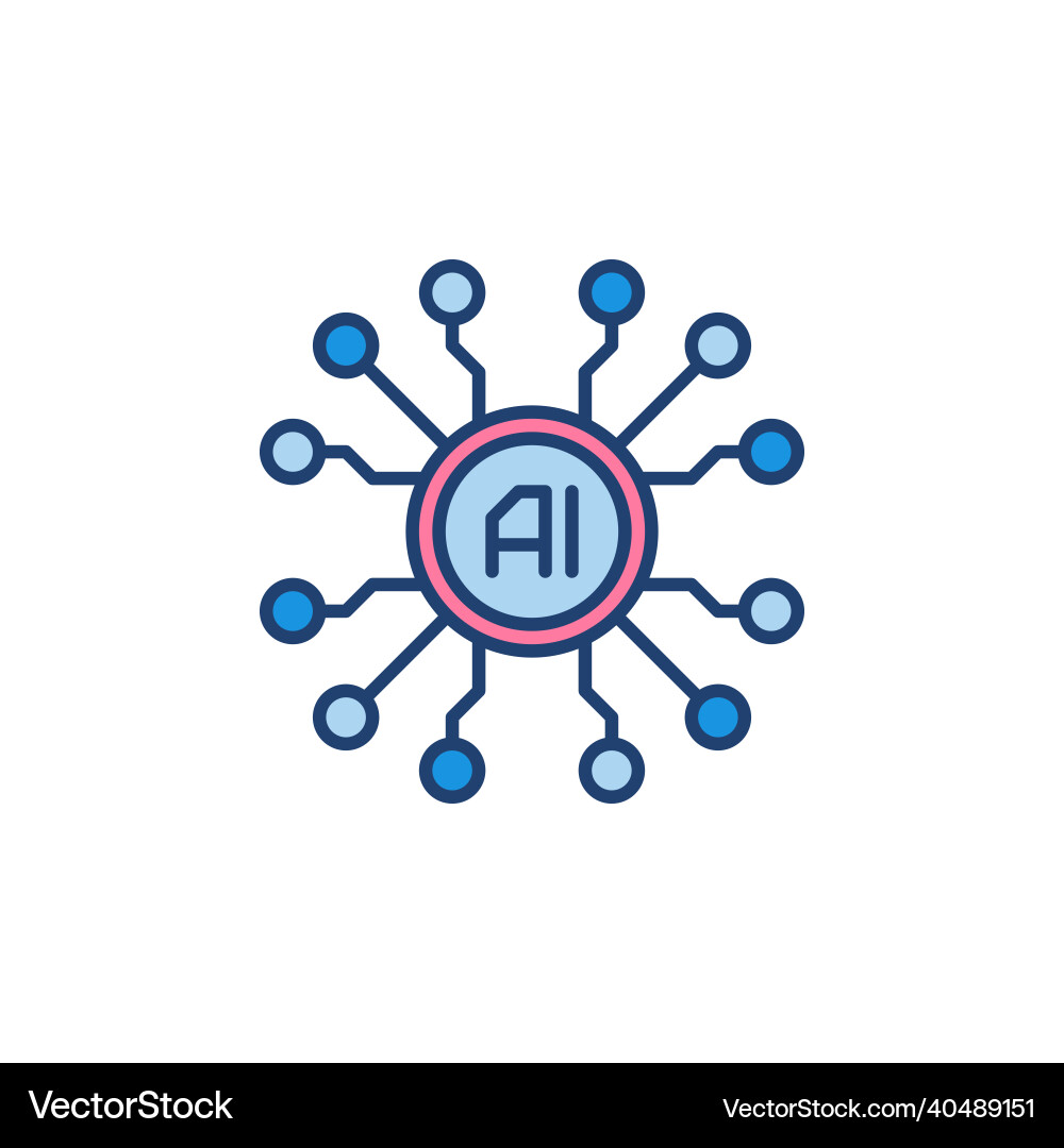 AI Brain Icon - Neural Network Vector Image