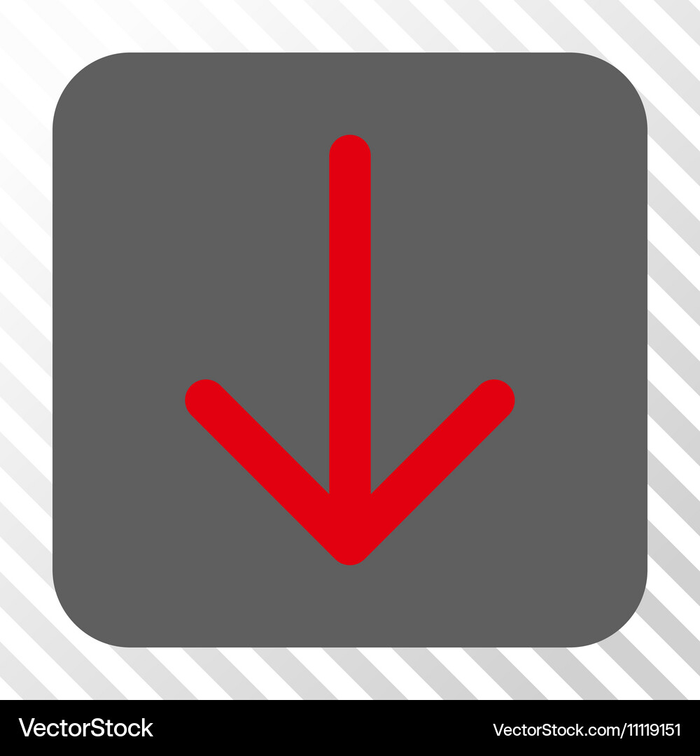 Arrow down rounded square button Vector Image