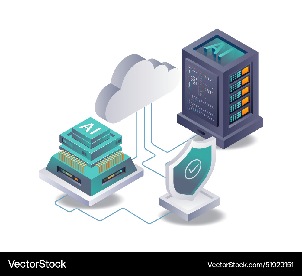 Artificial intelligence system for server data Artificial intelligence system for server data Vector Image