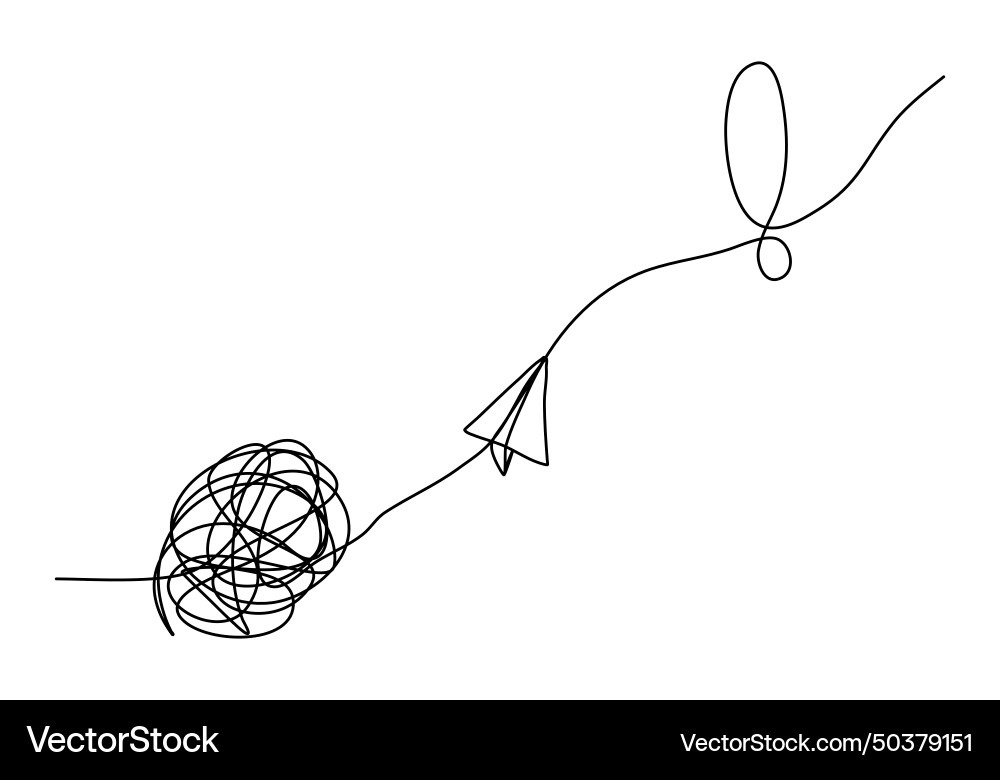 Concept for problem solving one line drawing Vector Image