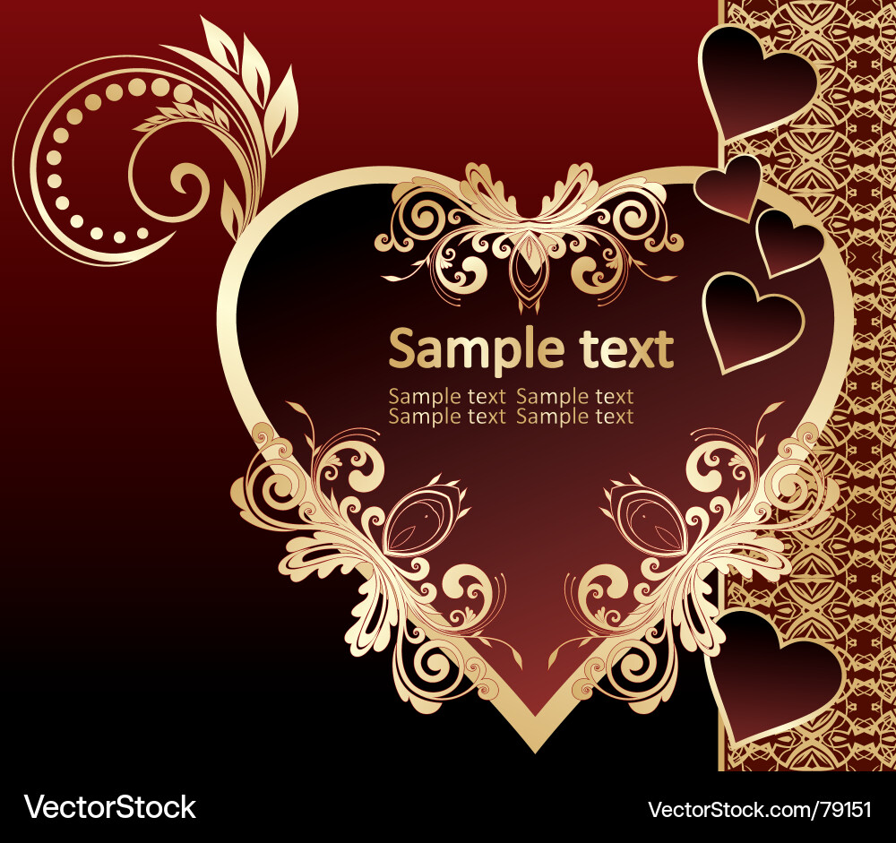 Elegant Golden Floral Invitation Vector Image