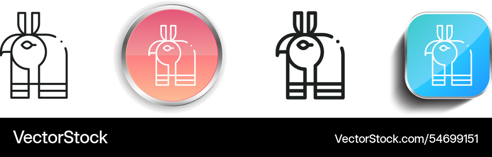 Horus icon thin linear regular and button style Horus icon thin linear regular and button style Vector Image