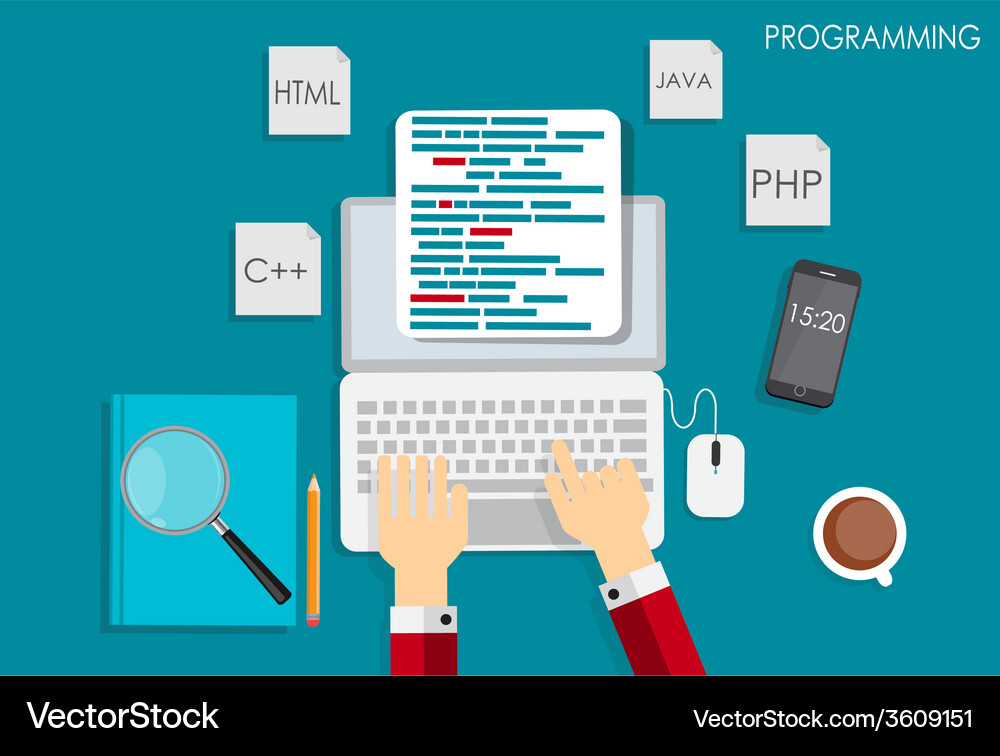 Kodierung und Programmierung Konzepte Vektorbild