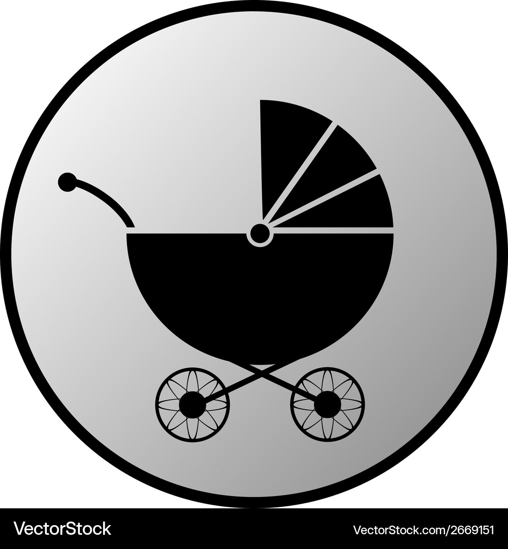 Pram button Vector Image