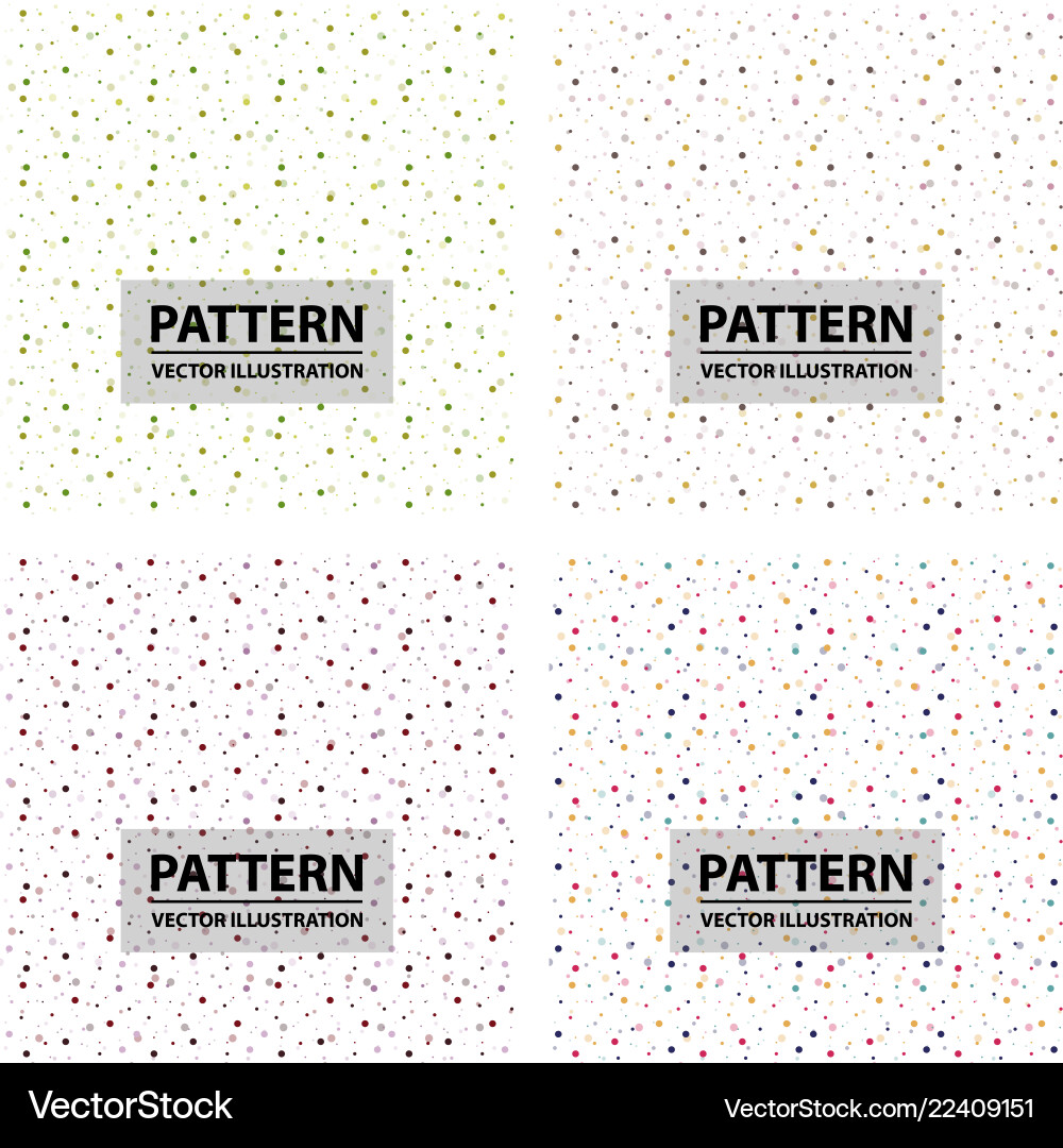 Set of color circle chaotic pattern vector image