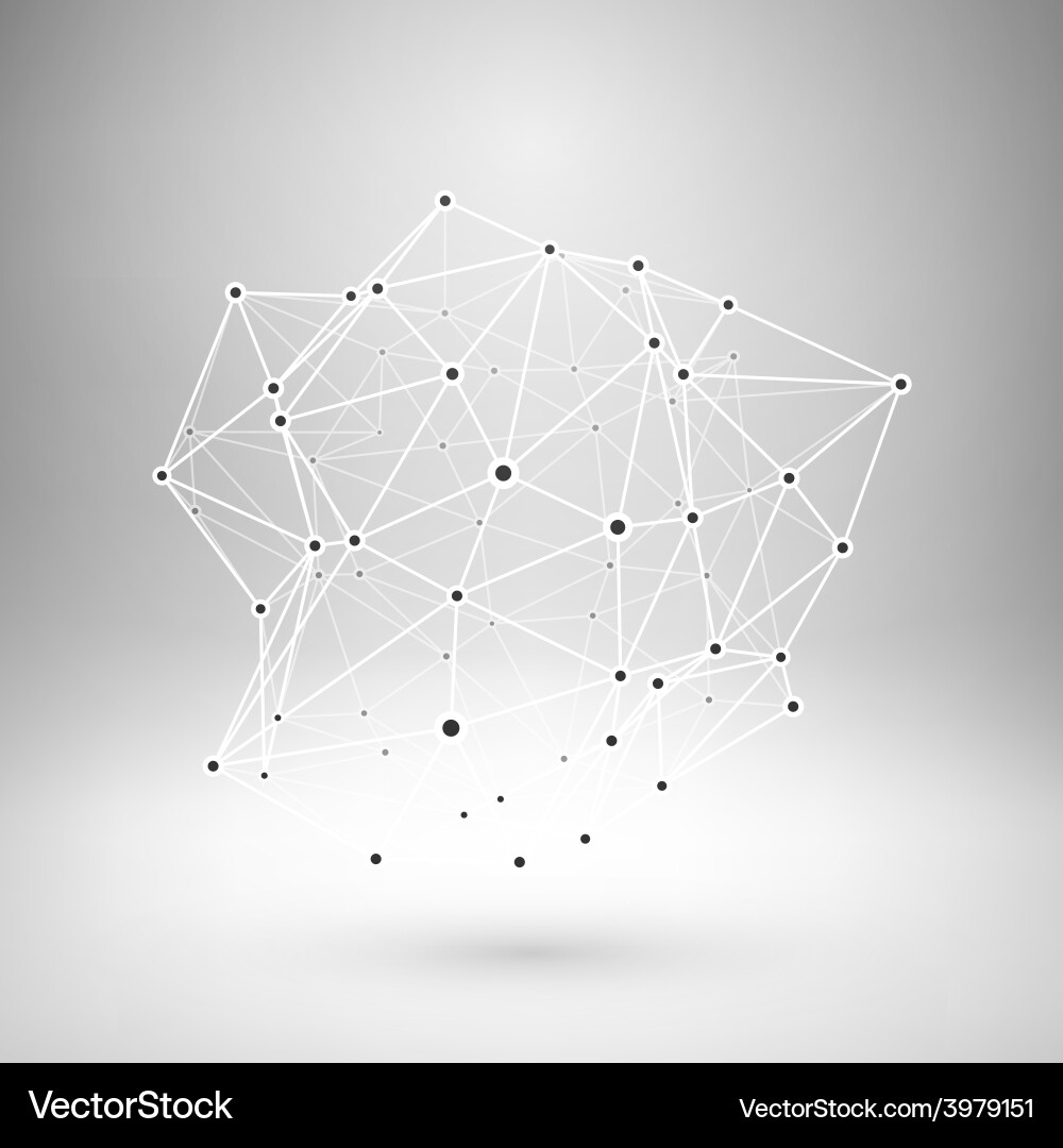Wireframe mesh polygonal abstract form vector image