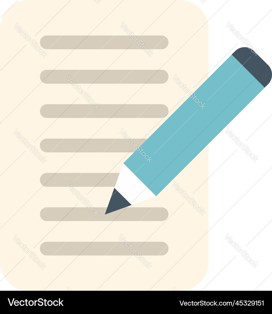 Write paper icon flat internet app Vector Image