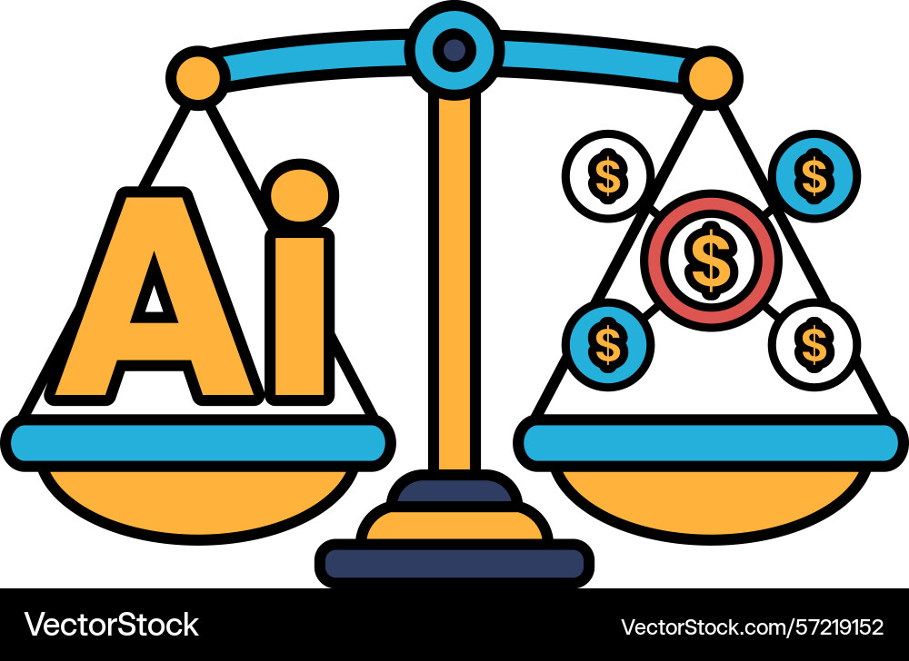 A scale with the word ai A scale with the word ai vector image