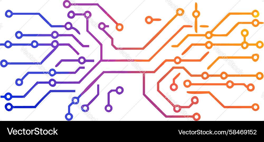 Circuit Board Gradient Pattern Vector Image