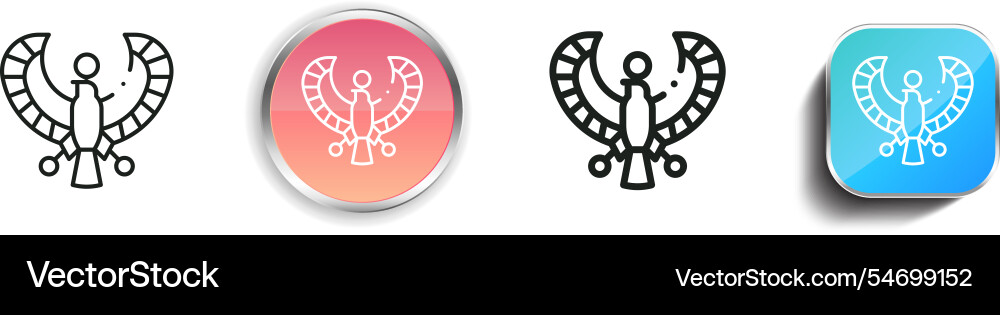 Horus icon thin linear regular and button style Horus icon thin linear regular and button style Vector Image