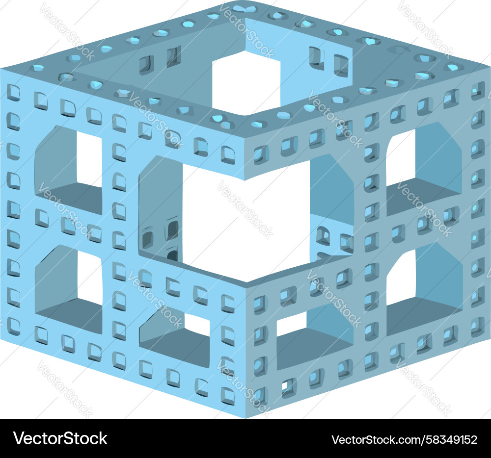 Interlocking 3D Cube Structure Vector Image