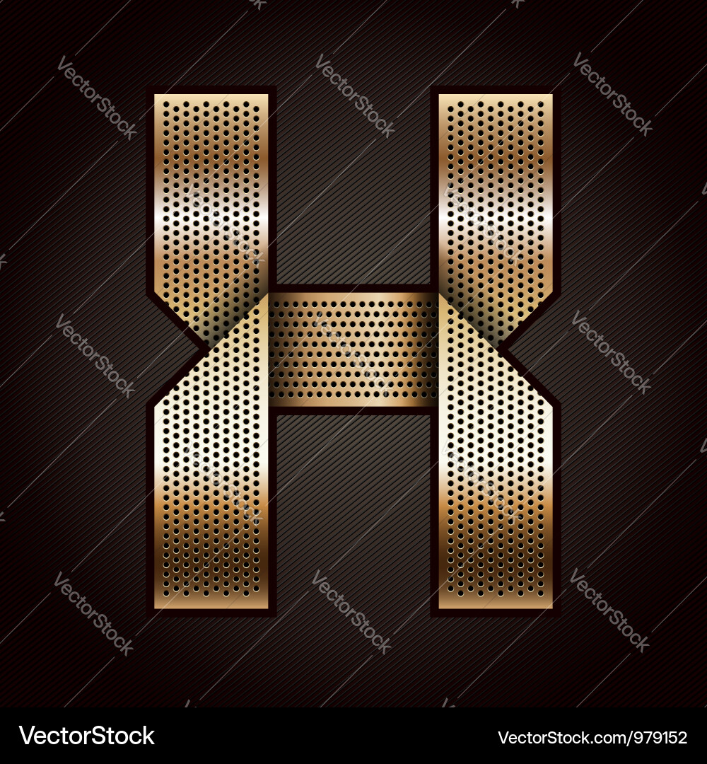 Letter metal gold ribbon - x Vector Image
