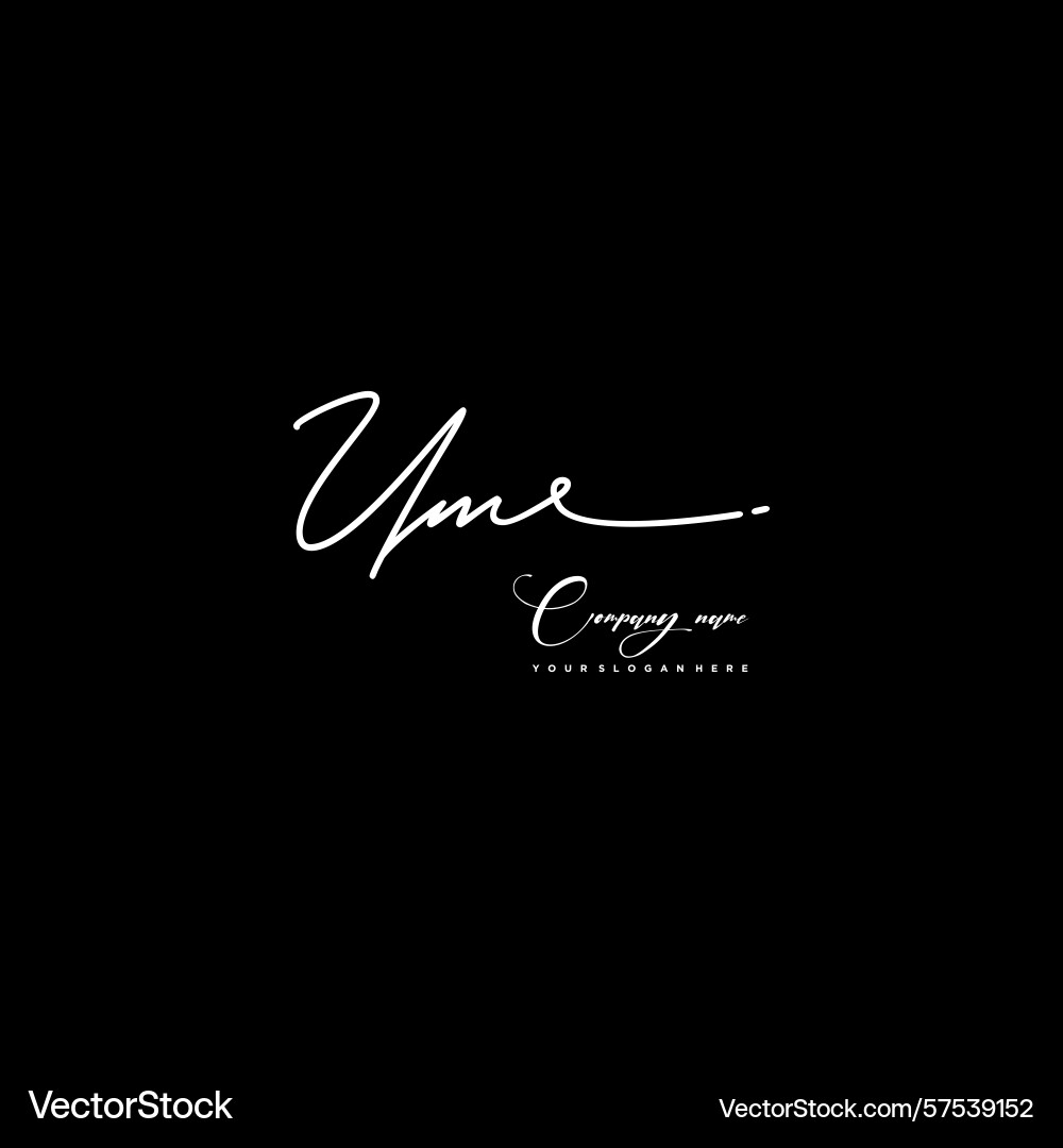 Signature style um initial logos initials logo Vector Image