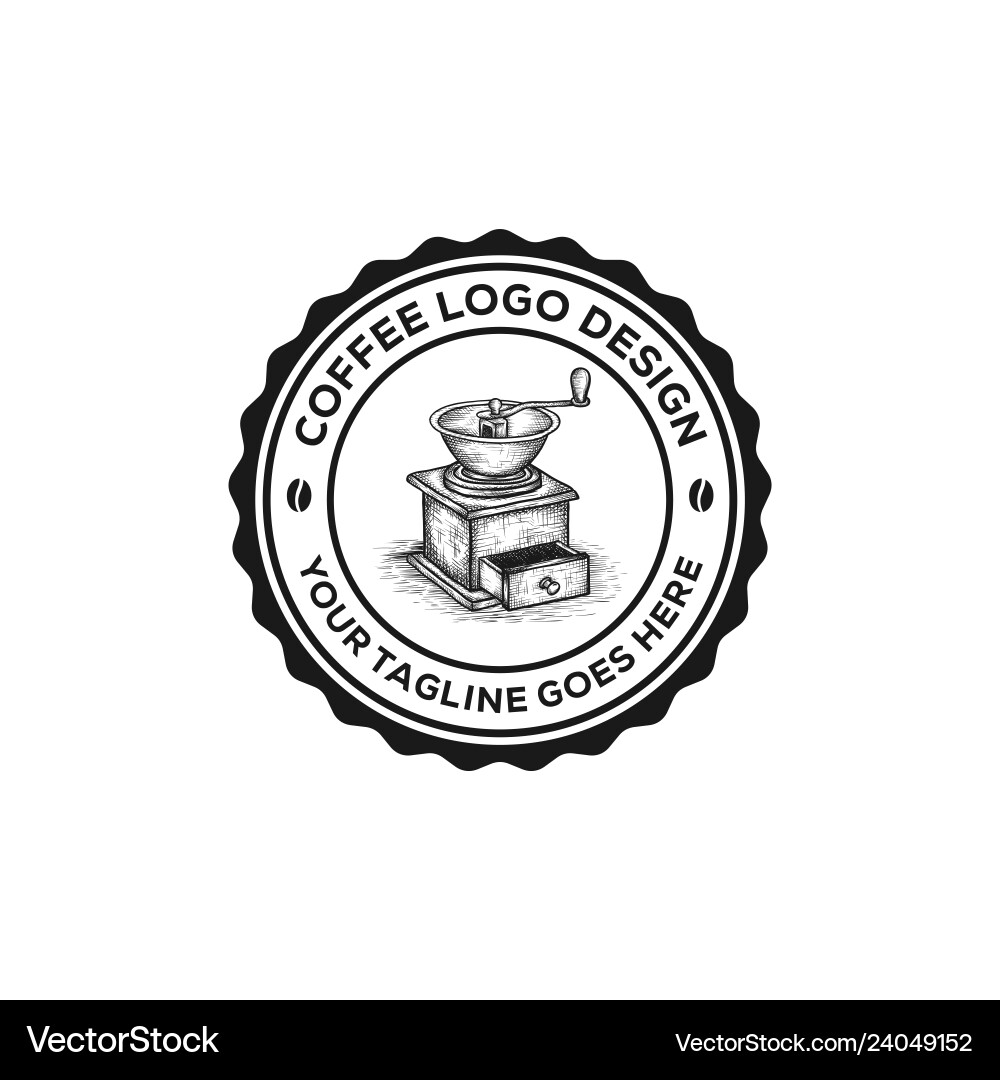 Vintage coffee logo emblem Vintage coffee logo emblem vector image