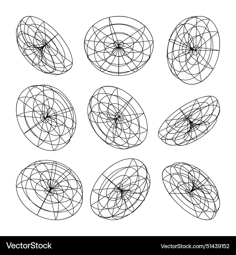 Wireframe lined shapes perspective mesh 3d grid Wireframe lined shapes perspective mesh 3d grid vector image