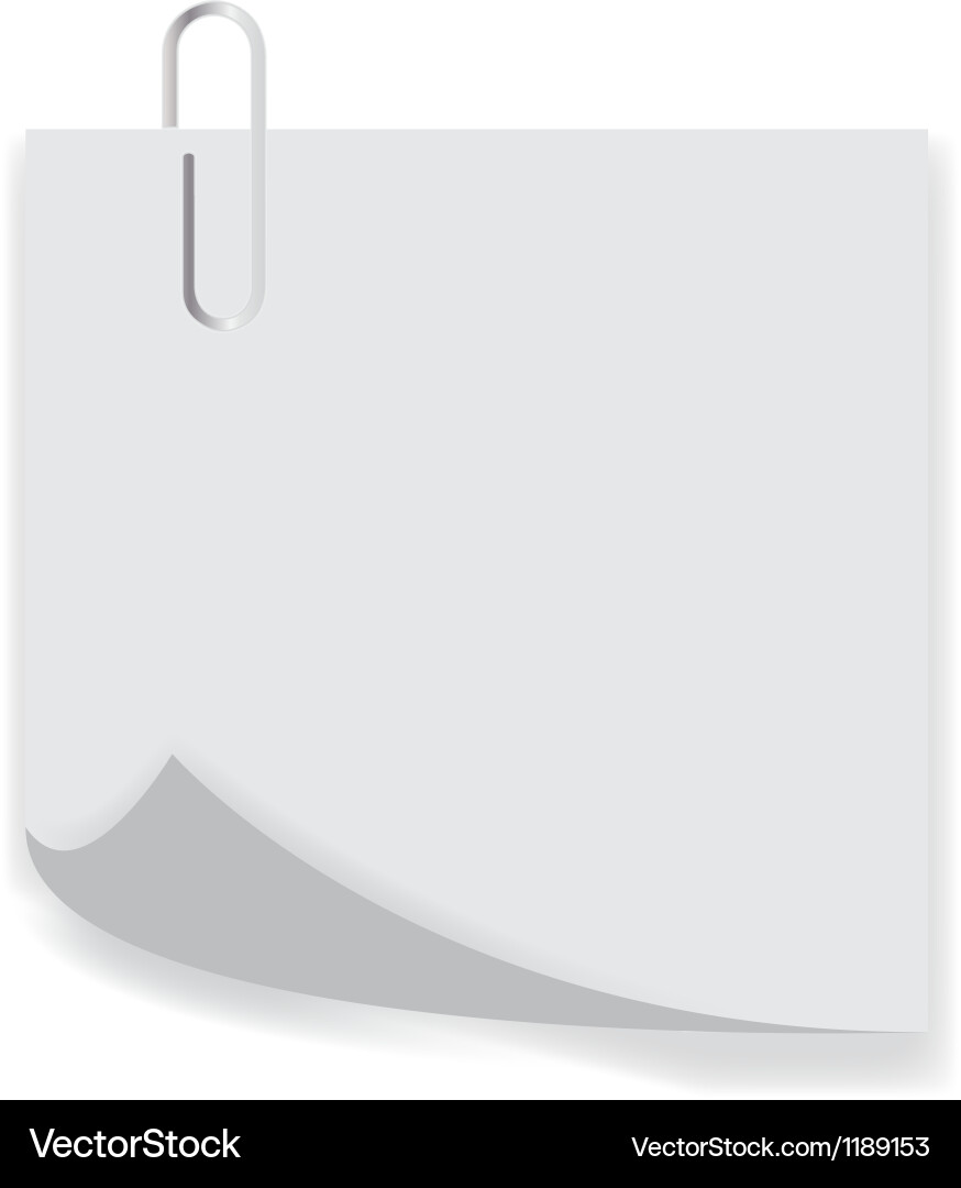 Clip on a paper list with curl vector image