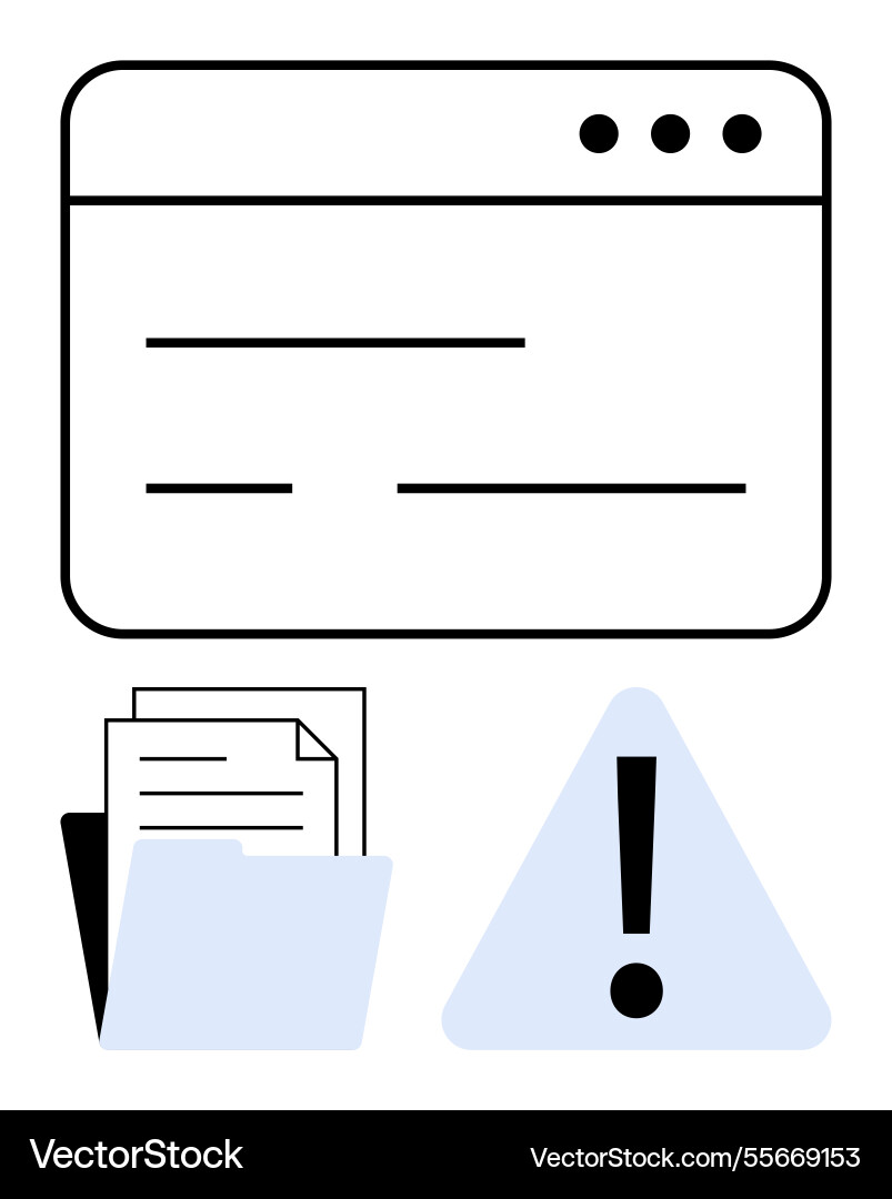 Data management with error notification Data management with error notification vector image