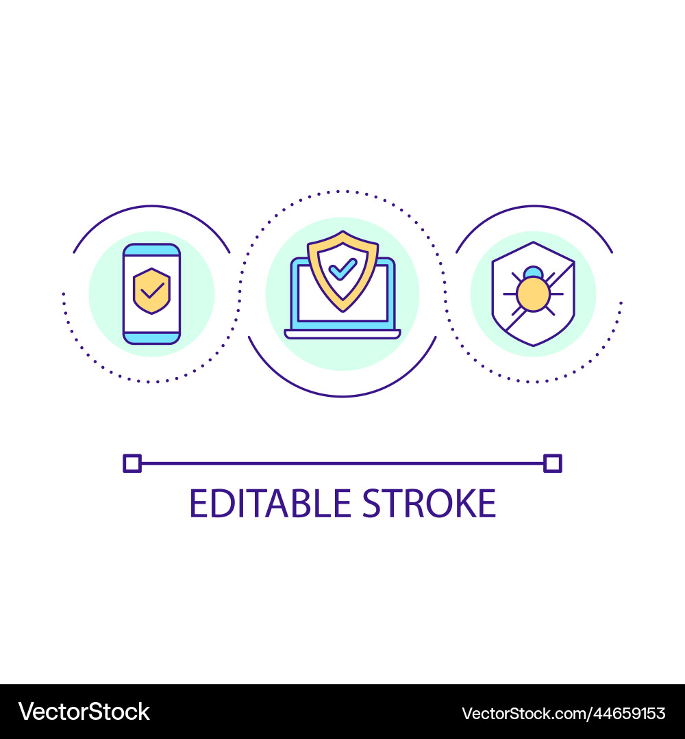 Devices security loop concept icon Devices security loop concept icon vector image