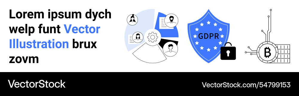 Gdpr data security with blockchain technology Gdpr data security with blockchain technology vector image