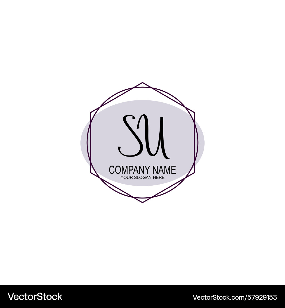Handwriting logo concepts with initial su Vector Image